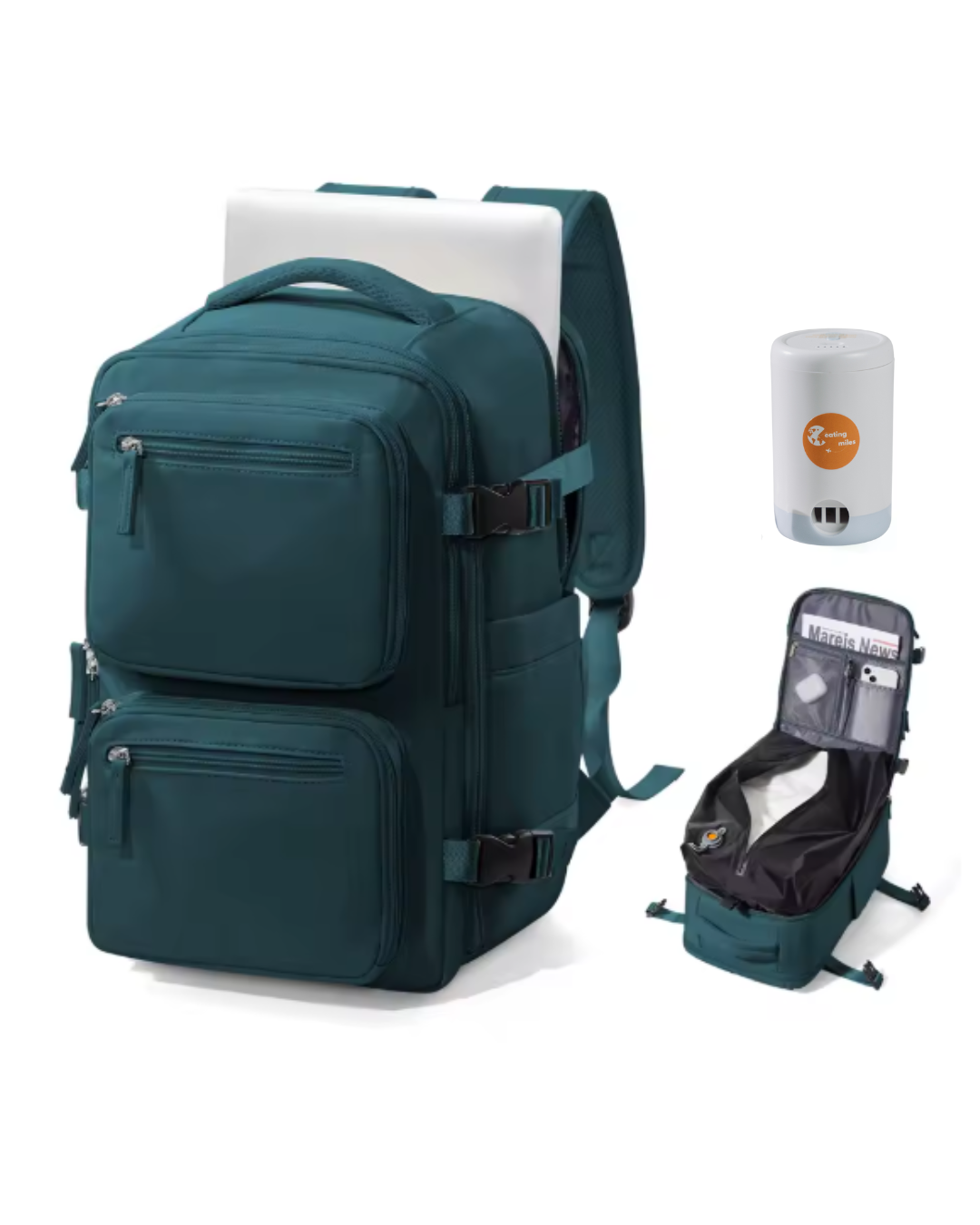 Mochila EatingMiles Go+ Plus (c/medidas de bagagem de mão grátis)