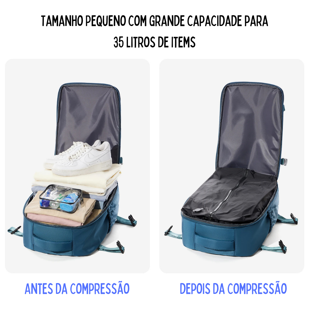 Mochila EatingMiles ( c/ medidas Ryanair 40x25x20cm)