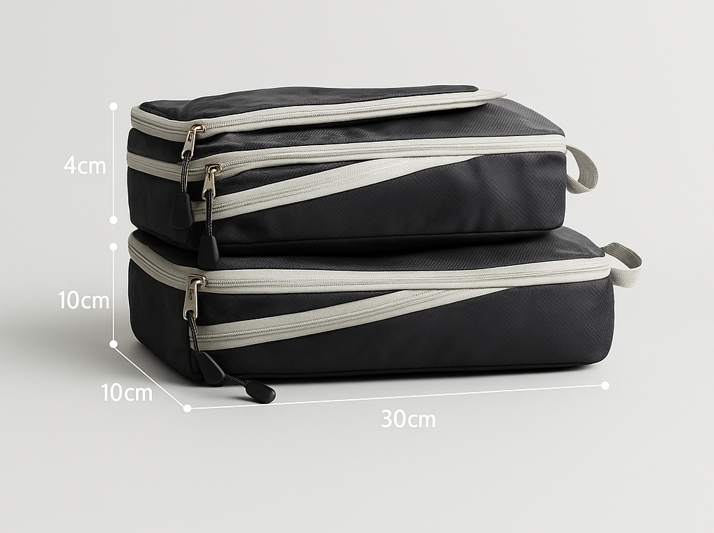 KIT de organizadores de viagem com sistema de compressão