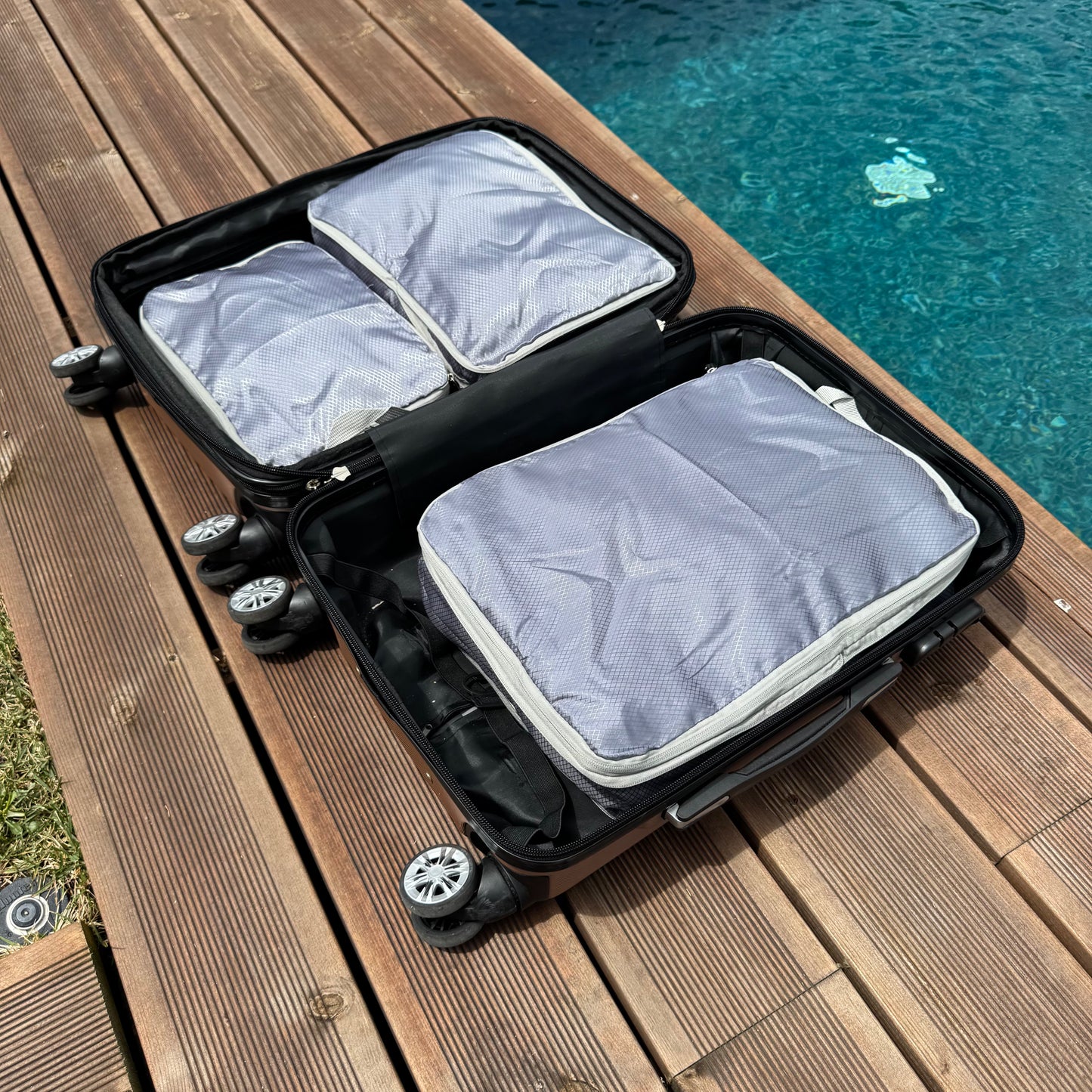 KIT de organizadores de viagem com sistema de compressão